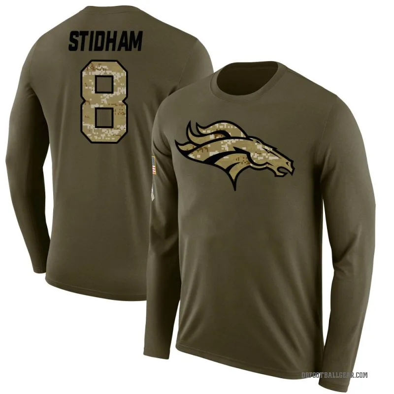 Jarrett Stidham Men's Olive Denver Broncos Salute to Service Sideline Long Sleeve T-Shirt