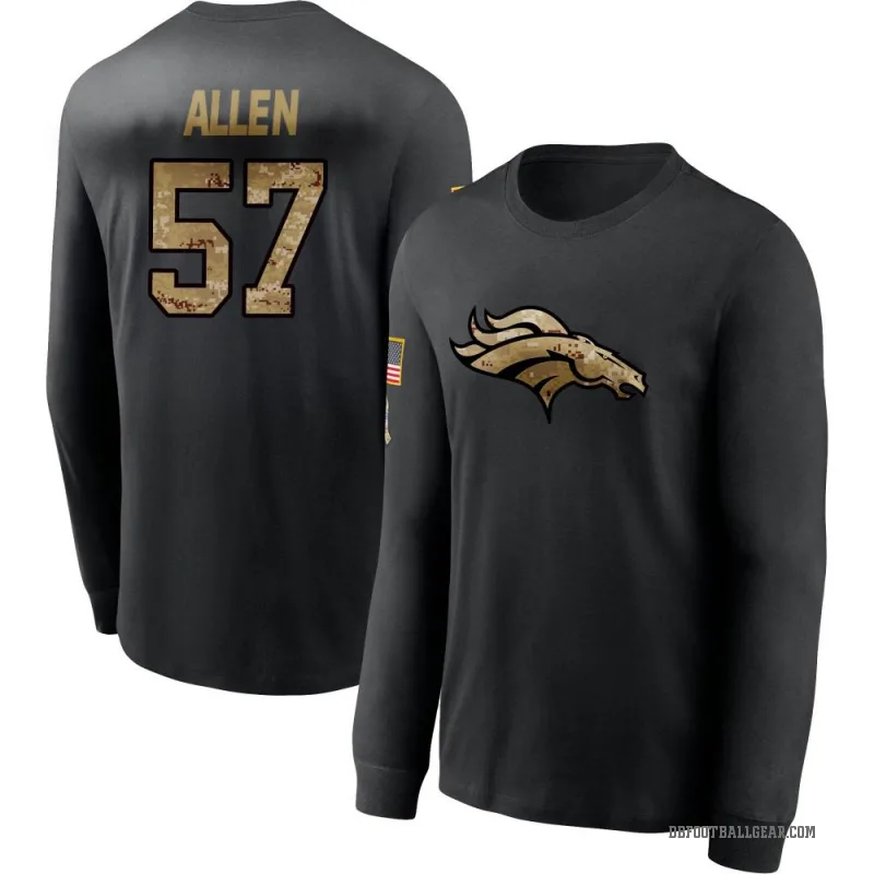 Jaylon Allen Men's Black Denver Broncos 2020 Salute To Service Sideline Performance Long Sleeve T-Shirt