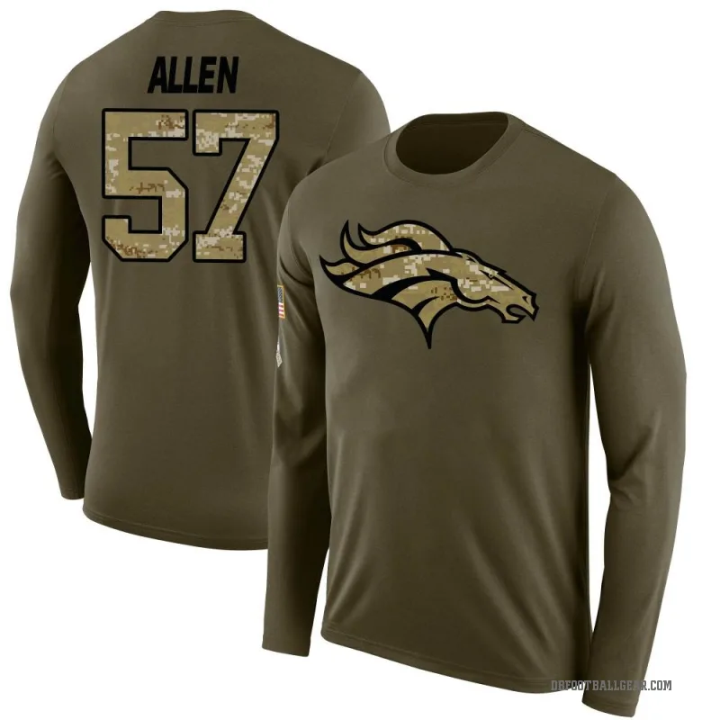 Jaylon Allen Men's Olive Denver Broncos Salute to Service Sideline Long Sleeve T-Shirt