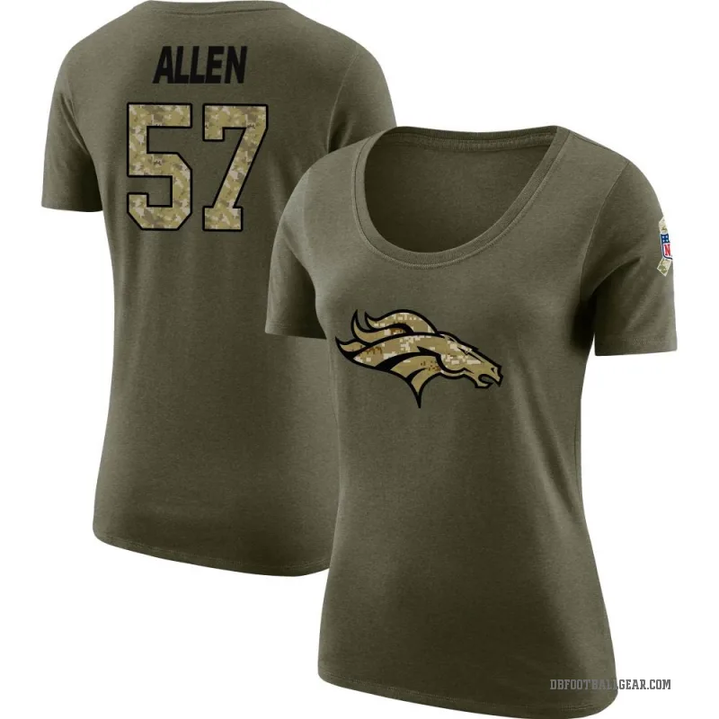 Jaylon Allen Women's Olive Denver Broncos Salute to Service Scoop Neck T-Shirt