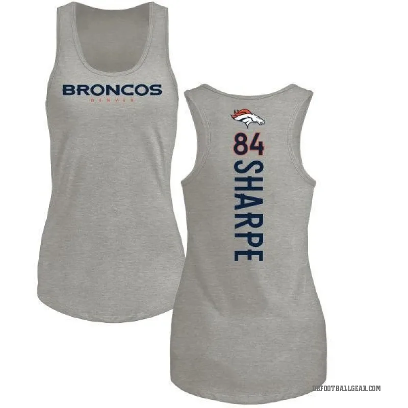 Shannon Sharpe Women's Ash Denver Broncos Backer Tank Top -