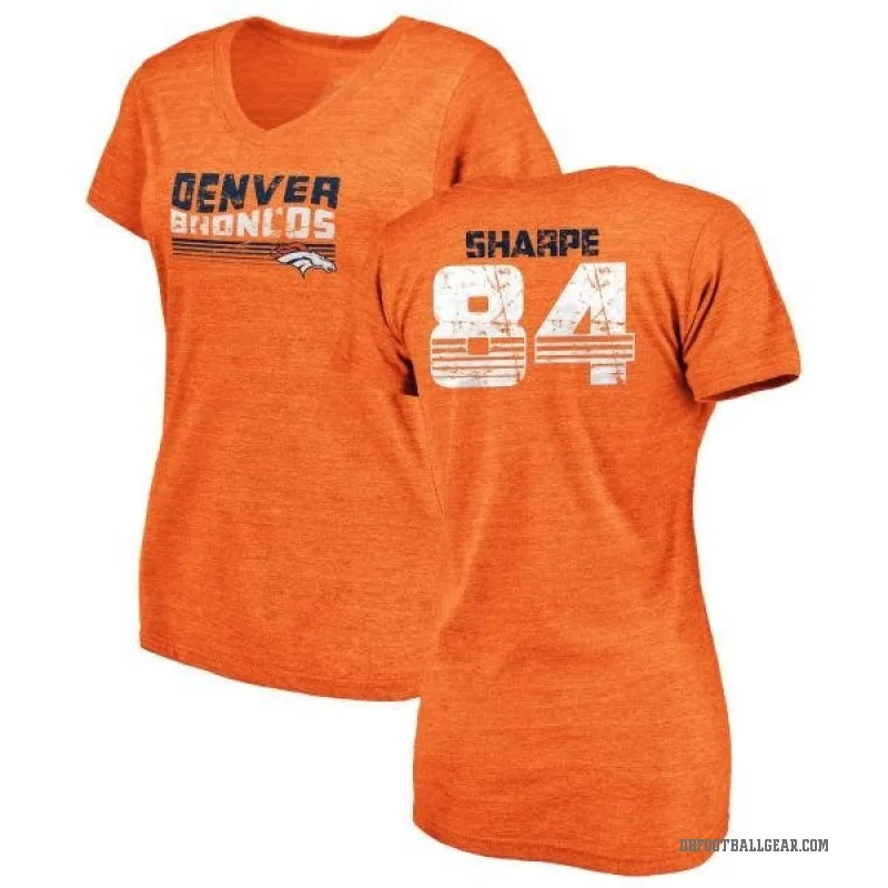 Shannon Sharpe Women's Orange Denver Broncos Retro V-Neck T-Shirt -